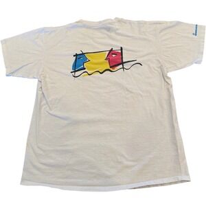 Rohde & Schwarz Russell Corp Mens Graphic T-Shirt Cream Short Sleeve Large